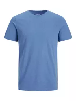 Рубашка Jack & Jones с круглым вырезом "JJJEORGANIC MELANGE TEE SS O-NECK NOOS", синий