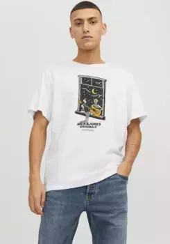 Рубашка Jack & Jones с круглым вырезом "JORAFTERLIFE TEE SS CREW NECK SN", белый