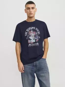 Рубашка Jack & Jones с круглым вырезом "JORHEAVENS TEE SS CREW NECK SN", цвет Sky Captain