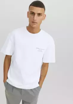 Рубашка Jack & Jones с круглым вырезом "JPRBLASANCHEZ BRANDING TEE CREW NECK SN", белый