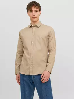 Рубашка Jack & Jones Slim Fit JJEGINGHAM, коричневый