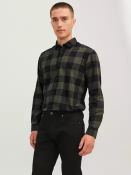 Рубашка Jack & Jones Slim Fit JJEGINGHAM, зеленый
