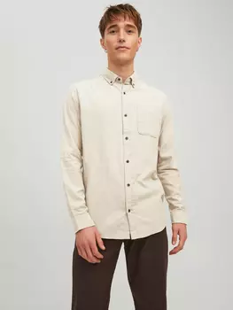 Рубашка Jack & Jones Twill Langarm Shacket JJECLASSIC, бежевый