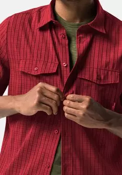 Рубашка Jack Wolfskin, глубокая рубиновая клетка Thompson