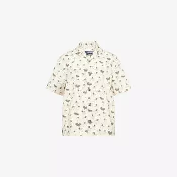 Рубашка Jacquemus из хлопка с графическим принтом в стиле деним, бежевый