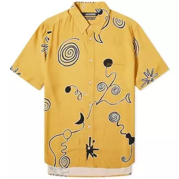 Рубашка Jacquemus Melo Spiral Short Sleeve, желтый