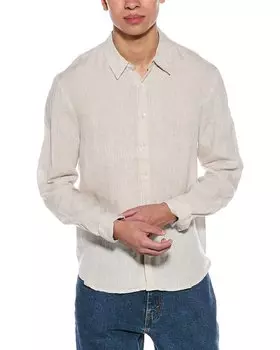 Рубашка James Perse Slim Fit из льна, коричневый