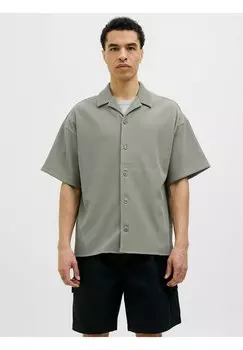 Рубашка JCOHORIZON PLISSE RESORT Jack & Jones, темно-зеленый