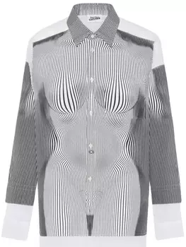 Рубашка Jean Paul Gaultier The Petit Grand Pinstripe Body Morphing, белый