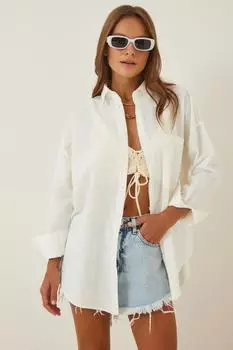 Рубашка - Экрю - Классический крой Happiness stanbul, экрю