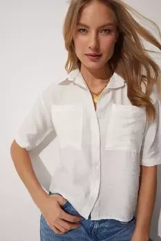 Рубашка - Экрю - Классический крой Happiness stanbul, экрю