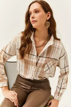 Рубашка - Экрю - Классический крой Olalook, экрю