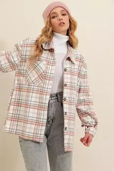 Рубашка - Экрю - Oversize Trend Alaat Stili, экрю