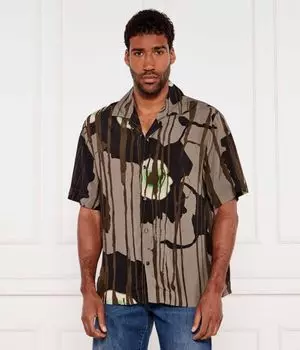 Рубашка Эспино Oversize fit Hugo, коричневый