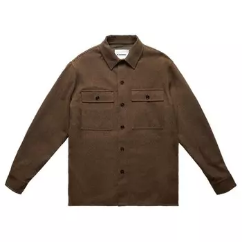 Рубашка Jil Sander Sustainable Felted Wool Flannel Shirt Brown, коричневый