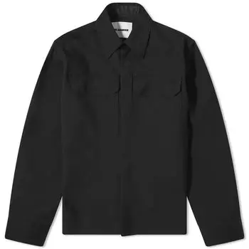Рубашка Jil Sander Wool Pocket Overshirt, черный