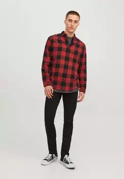 Рубашка Jjegingham Shirt Jack & Jones, кирпично-красная