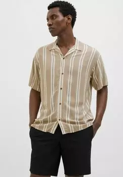 Рубашка JJEJEFF STRIPE RESORT SS SN Jack & Jones, бежевый