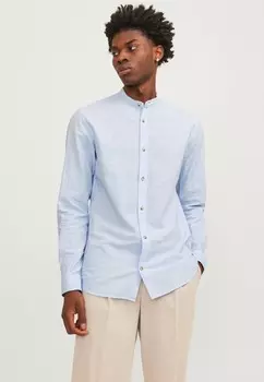 Рубашка JJESUMMER BAND LINEN MIX SHIRT Jack & Jones, светло-голубой