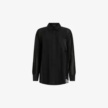 Рубашка Jody свободного кроя с длинными рукавами из переработанного полиэстера Allsaints, черный