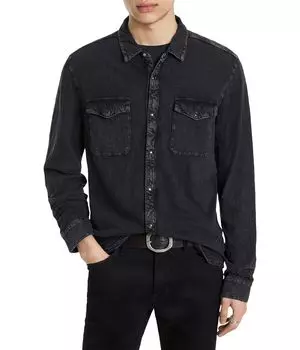 Рубашка John Varvatos ARVON WESTERN SHIRT, цвет Mineral Black