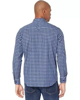 Рубашка Johnston & Murphy Dark Twill Gingham Shirt, цвет Navy/Blue