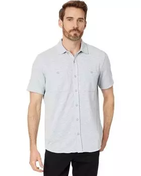 Рубашка Johnston & Murphy Short Sleeve Double Pocket Knit, цвет Gray