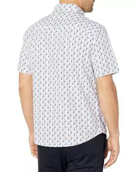 Рубашка Johnston & Murphy Short Sleeve Pirate Print Shirt, синий