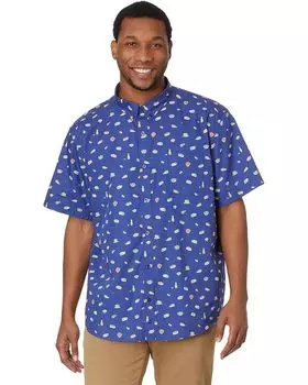 Рубашка Johnston & Murphy Short Sleeve Sushi Print Shirt, темно-синий