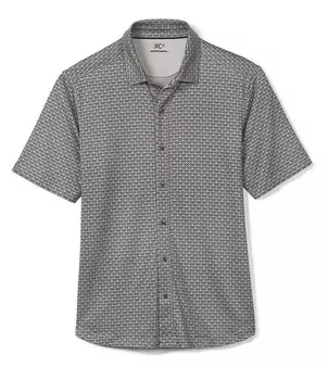 Рубашка Johnston & Murphy XC4 Performance из эластичной ткани с принтом и короткими рукавами, черный