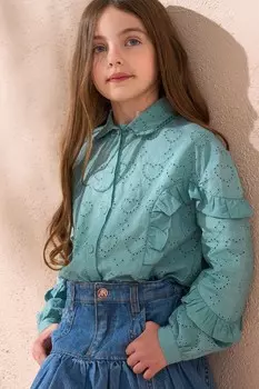Рубашка Juiette с оборками и вышивкой Angel & Rocket, зеленый