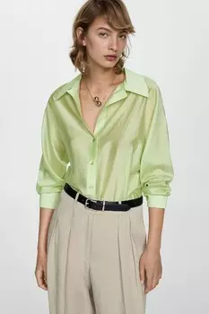Рубашка June из лиоцелла Mango, зеленый лайм