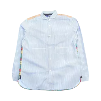 Рубашка Junya Watanabe MAN Broad Stripe Long-Sleeve 'White/Blue/Green', белый