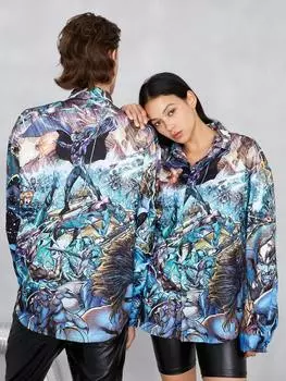 Рубашка Justice League с мультяшным рисунком, синий