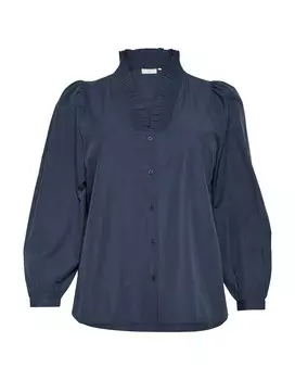 Рубашка KAFFE CURVE Blouse Mai, цвет marine blue/dark blue