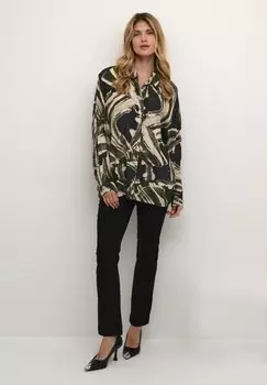 Рубашка Kaffe SOPHIA BOXY BATWING, цвет black green stroke print