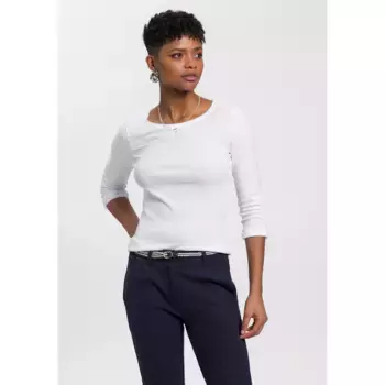 Рубашка KangaROOS с длинными рукавами и фиксируемыми отворотами, белый