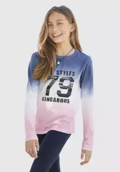 Рубашка KangaROOS с длинными рукавами и модным цветовым градиентом, розовый