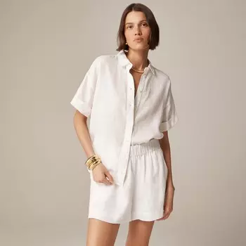 Рубашка капитана из ирландского льна Baird McNutt J.Crew, белый