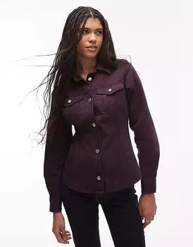 Рубашка-карандаш Topshop из денима цвета «окс-блудз»