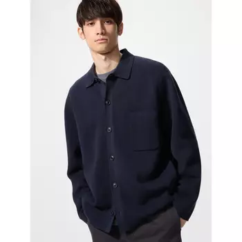 Рубашка-кардиган Milano Uniqlo, 69 темно-синий