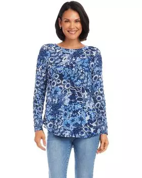 Рубашка Karen Kane Long Sleeve Shirttail Top, цвет Print