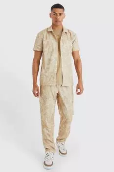 Рубашка-карго с коротким рукавом Boohoo, хаки
