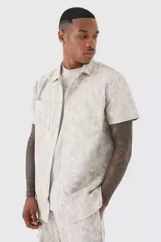 Рубашка-карго с коротким рукавом Boohoo, серый