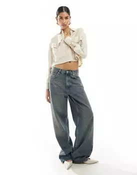 Рубашка карго Stradivarius цвета экрю свободного кроя