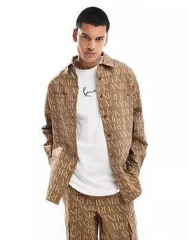 Рубашка Karl Kani свободного кроя светло-бежевого цвета (часть комплекта)