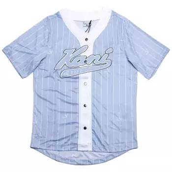 Рубашка Karl Kani Varsity Logo Pinstripe Baseball, синий