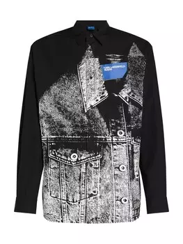 Рубашка KARL LAGERFELD JEANS Regular fit Button Up, черный