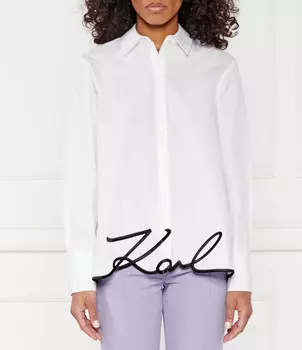 Рубашка Karl Lagerfeld karl hem signature shirt Regular Fit, белый