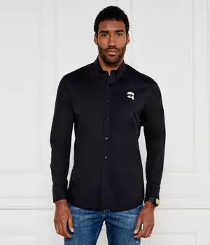 Рубашка Karl Lagerfeld Regular Fit на пуговицах, черный